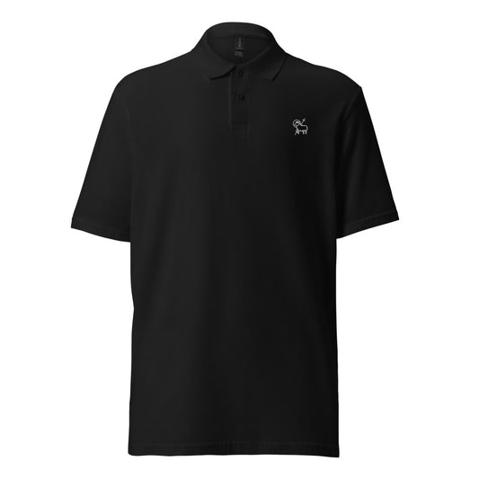 Agnus Dei Unisex Pique Polo Shirt - Black, front (flat product view)