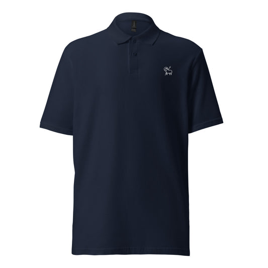 Agnus Dei Unisex Pique Polo Shirt - Navy, front (flat product view)